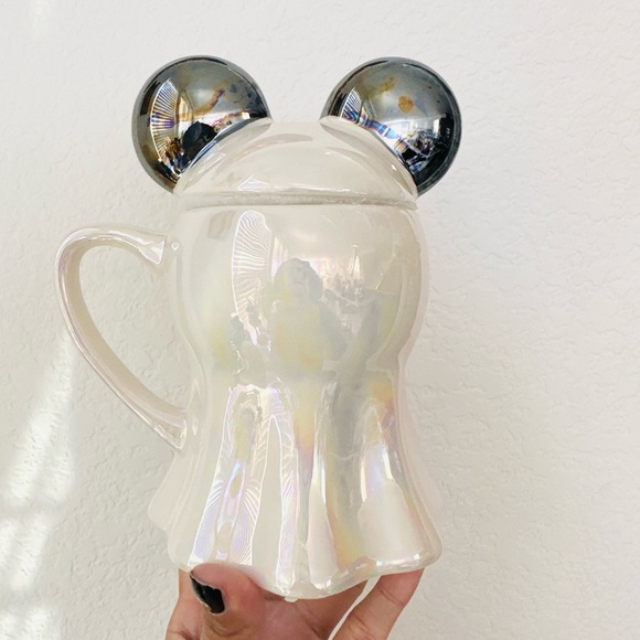 Mickey Mouse Ghost Mug Iridescent Hand Painted - Picture 2 of 2